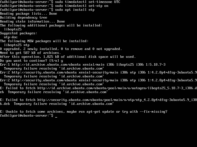 Set timezone to UTC & Install NTP