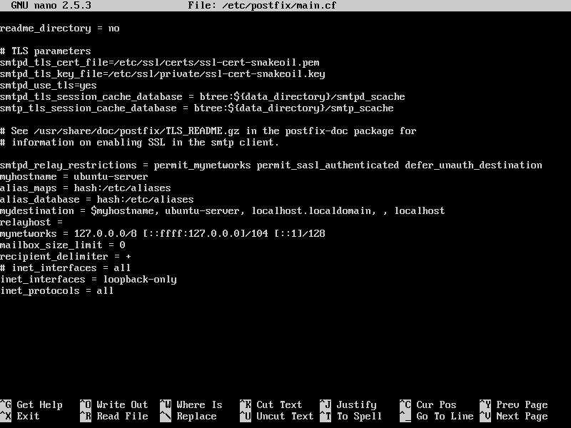 Konfigurasi postfix