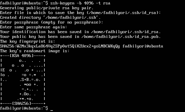 Create new ssh key to current user